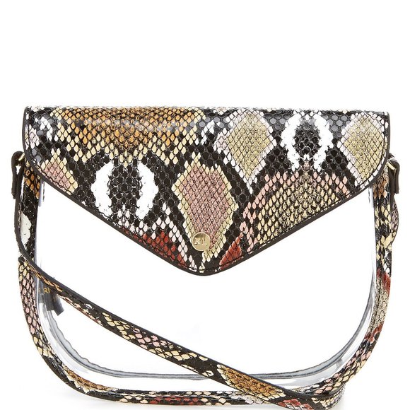 Kate Landry Handbags - Kate Landry Clear Crossbody Bag w/ Snake Accents
